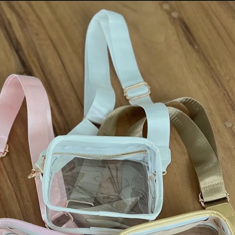 White & Clear Stadium Crossbody Bag
